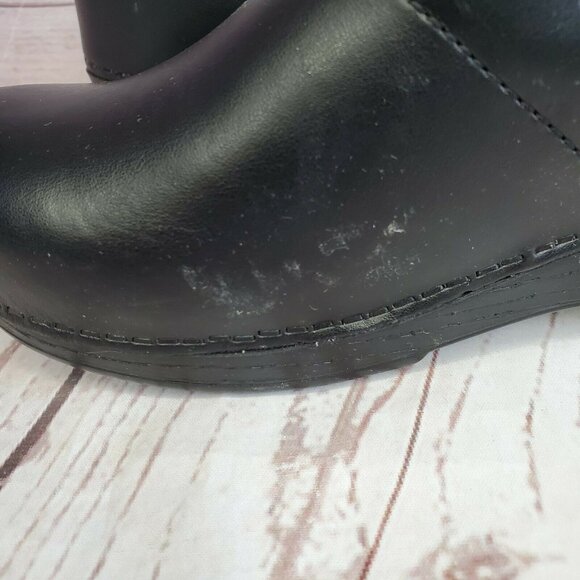 Dansko XP Black All Leather Slip-Resistant Women's Clogs Shoes Sz 38 U.S 7 1/2 - Picture 5 of 12